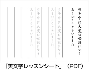 特典3 年賀状に添える手書きの一言を練習できる「美文字レッスンシート」(PDF)を収録