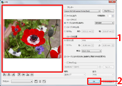 切り抜かれた余白を確認し、[OK]をクリックします。
